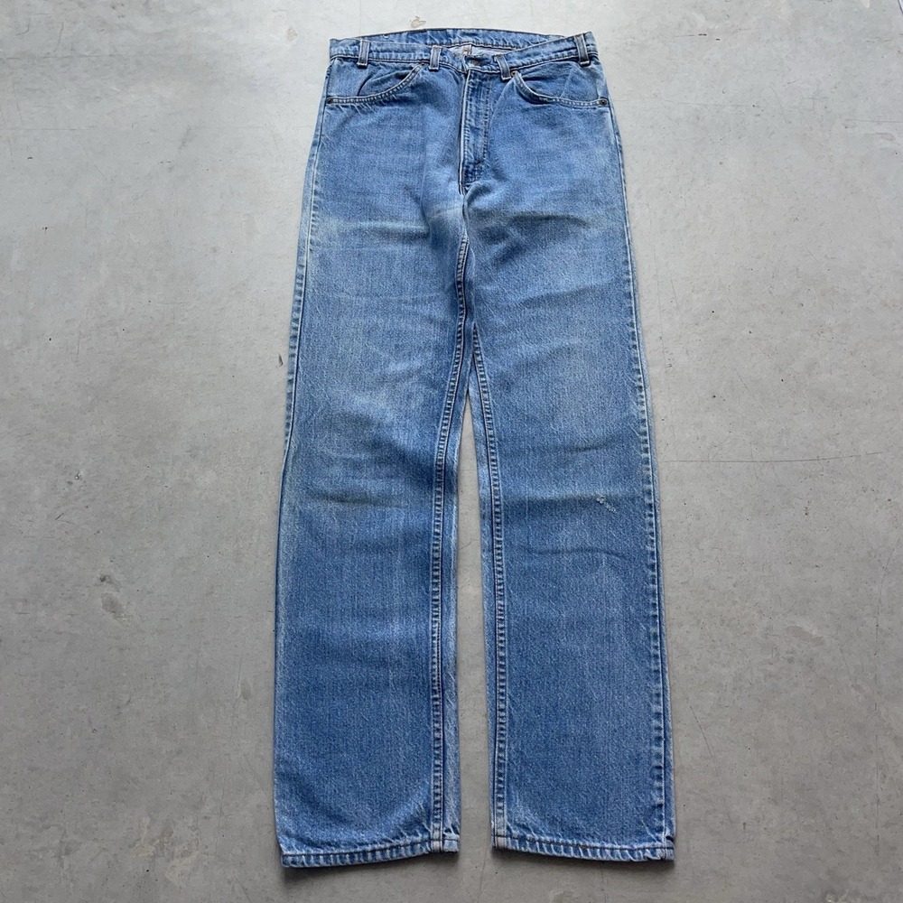 Vintage 80s Levi's 508 Straight Leg‎ White Tab Faded Blue 33x34 Rare (Fit 31x32)